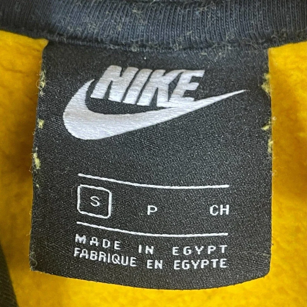Nike Hoodie Adult Small Yellow Pinwheel‎ Evolution Of The Swoosh Mens